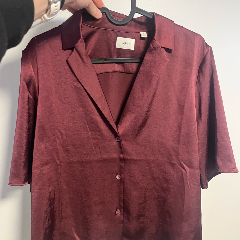 Wilfred Deep Red Collared Shirt